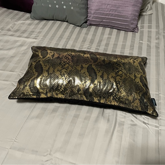Cynthia Rowley Snakeskin Gold Foil Pillow - Picture 3 of 7